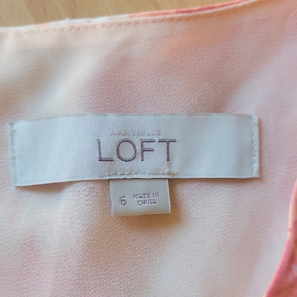 LOFT Pink and Cream Abstract Mini Dress - Picture 2 of 4